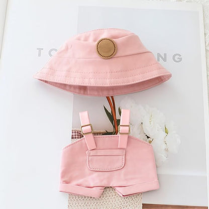 17cm Doll Clothes Set, 4 Pieces Outfit Set for 6.7inch Doll Dress Suit, Fashion Dress Up Hat Clothes Shoes Accessories for 1st/2nd/3rd Gen Play & Display Pink