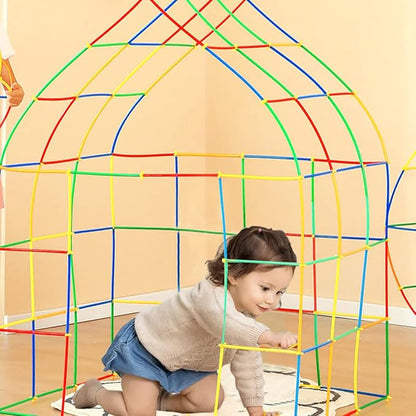 Straw Constructor STEM Building Toys 800 pcs-Colorful Interlocking Plastic Enginnering Toys- Fun- Educational- Safe for Kids- Develops Motor Skills-Construction Blocks- Best Gift for Boys and Girls