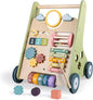 Wooden Baby Walker with Wheels, Baby Walker for Boys 6-12 Months Push Toy, Montessori Walking Toys for 1 Year Old Activity Center