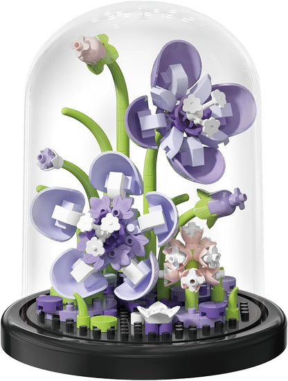 Romantic Fantasy Home Bouquets Dust Cover Set Building Toy Creative Assembly Bonsai Tree, Ideal for Valentine's Anniversaries Birthday