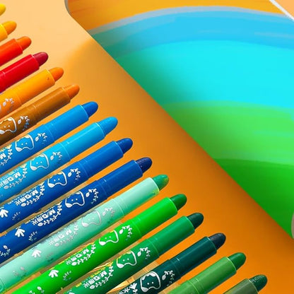 M&G 24 Pcs Tempera Paint Sticks, 24 Colors Solid Tempera Paint Set for Kids, Washable, Quick Drying, Non-Toxic, Works Great on Paper, Wood, Glass