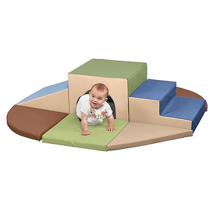 ECR4Kids SoftZone Lincoln Tunnel Climber, Toddler Playset, Earthtone