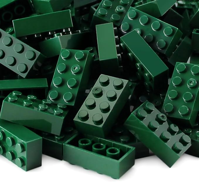 Feleph 2x4 Bricks Dark Green 320 Pieces Parts Classic Building kit Creative Play Set Basic Blocks Toy Accessories Compatible with 3001 Major Brands