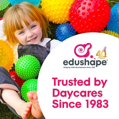 Edushape Original Sensory Ball for Baby - 7" Glow-in-The-Dark Colorful Toddler Ball Helps Enhance Gross Motor Skills for Kids 6 Months & Up