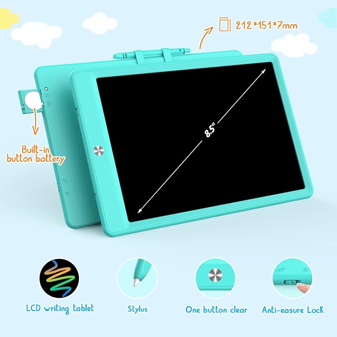 Toddler Toys for 3-6 Years Old Girls Boys, LCD Writing Tablet 8.5 Inch Doodle Board, Electronic Drawing Tablet, Drawing Pads,Travel Gifts for Kids Age 3 4 5 6 7 Year Old Girls Boys (Blue)