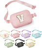 YOOLIFE Retirement Gifts for Women - Teacher Appreciation Gifts for Women Teacher Retirement Gifts for Women Teacher Bag Teacher Gifts from Students, Initial Crossbody Bag Belt Bag V, Pink