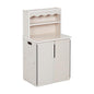 ECR4Kids Play Kitchen Storage Cupboard, Wooden Playset, White Wash
