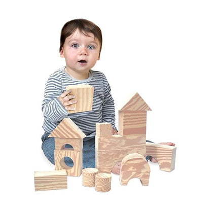 Edushape Wood-Like Soft Blocks, 30 Pieces - Nurture Imagination and Spark Creativity Toys Ideal Birthday Present - for Kids Aged 3+