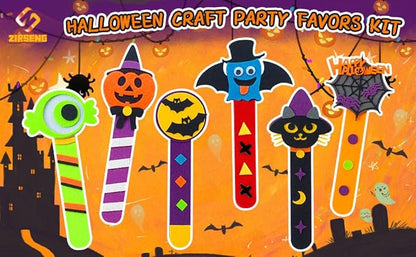24 Piece Halloween Crafts for Kids Ages 4-8, DIY Bookmark Craft Bulk for Party Favors & Classroom Rewards
