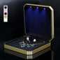 HSLFUAI Necklace Organizer with Led Light,Jewelry Box for Necklace, Necklace Box Gift,Jewelry Gift Box for Wedding, Birthday, Valentine' Day, Mother'S Day, Christmas(Gold)