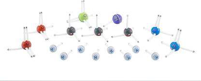 Happy Atoms Magnetic Molecular Modeling Introductory Set | Intro to Atoms, Molecules, Bonding, Chemistry | Create 508 Molecules | 73 Activities | Plus Free Educational App for iOS, Android
