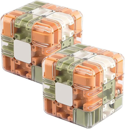 Large Labyrinth 3D Puzzle Maze Cube - Engaging Brain Teaser Toy, High Difficulty Puzzle, 3D Magic Cube Maze Ball Puzzles - Spatial Awareness Brain Training Toy ﻿(2PCS)