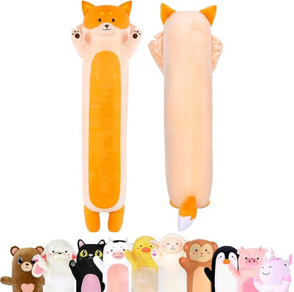 Fox Plush Body Pillow for Kids | Long Stuffed Animal Cuddle Pillow | Soft, Cute Hugging Toy | Plushie Gift for Girls & Boys | Long Plush Body Pillow for Sleep & Comfort | Large, 47 Inches