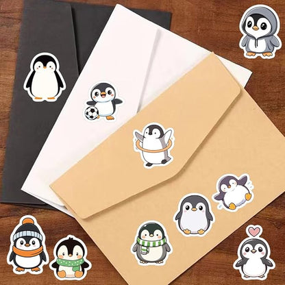 Cute Penguin Stickers, 500Pcs Funny Penguins Animals Decals for Teens, Cartoon Lovely Penguin Vinyl Tags Sticker for DIY Bumper Scrapbooks Envelopes Cards Gift Boxes Party Supply Decoration