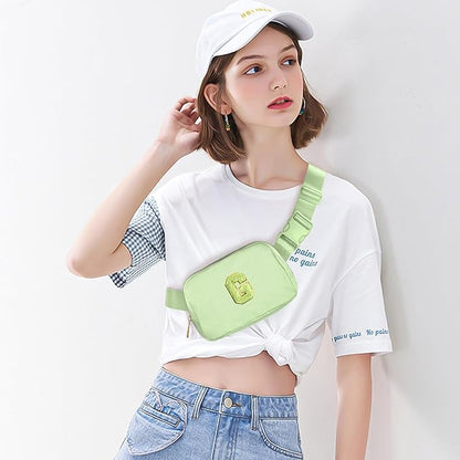 Gitus Gifts for 8 9 10 11 12 Year Old Girls Belt Bag Fanny Pack Crossbody Bags with Initial Letter Patch Cute Stuff Birthday Gifts for Teen Girls Women Personalized Trend Stuff (Light Green-G)