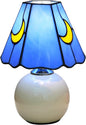 Mushroom Lamp Tiffany Stained Glass Moon lamp Cute Small Bedside Table Lamps for Living Room Home Decor,Girls Women Birthday Christmas Thanksgiving Day Gift,Blue