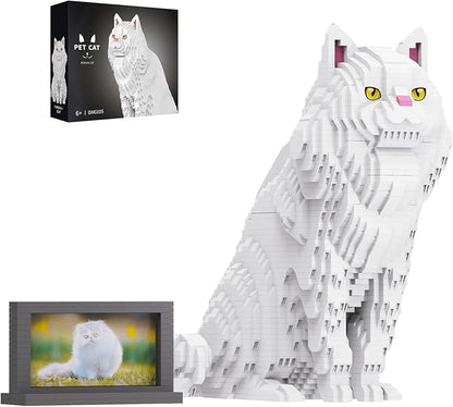 Animal Cat Series Pet Persian Cat Building Block Kits - Secret Small Storage Box Inside! Ideal Toy for Cat Lovers, Kids & Adults