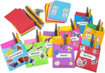 Hygloss 30 Library Card Pockets 3.5x5 Inch - Non-Adhesive Pocket Envelopes - Yellow - Classroom Envelope Pockets - Ideal for Organizing - Colorful Small Library Book Pocket