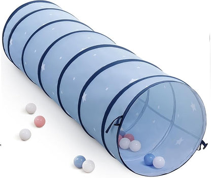 SweHouse Peachskin Fabric Tunnel for Toddlers: 69" x 18" Baby Crawl Tunnel - Indoor & Outdoor Toys for Toddlers - Birthday Gift for Boys & Girls - Obstacle Training for Dogs