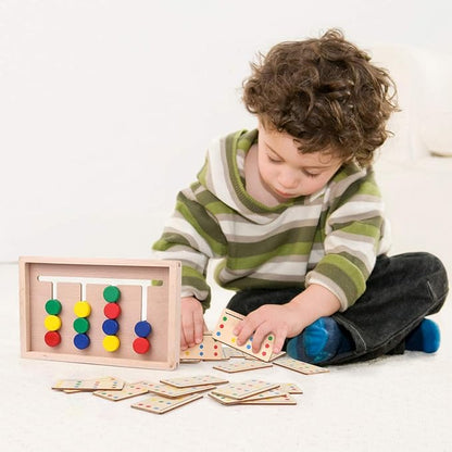 Montessori Learning Toys Slide Puzzle Color and Shape Matching Logic Puzzles for Kids, Preschool Educational Wooden Brain teasers Toy for Child Kids Age 3 4 5 6 7