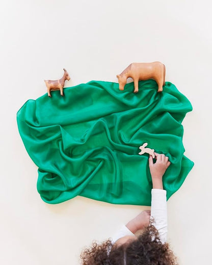 Sarah's Silks Set of 6 Primary Playsilks, 100% Silk Scarves for Kids and Toddlers, Sensory Toys | Bright Square Scarves, Waldorf Toys for Imaginative and Pretend Play