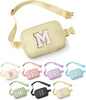 YOOLIFE Initial Belt Bag - Crossbody Bags Women - Fanny Packs for Women Cross Body Bag Khaki Small Waist Packs Travel Everywhere Belt Bag Monogram Crossbody Bag M