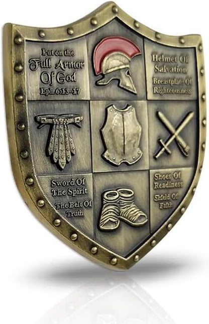Put On The Whole Armor of God Challenge Coin Eph 6:13-17 3D Religious Collectible Coin (Pack of 6)
