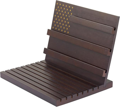 PiaoHao Challenge Coin Display Stand Military Coin Holder Wooden Rack Holds 80 Coins