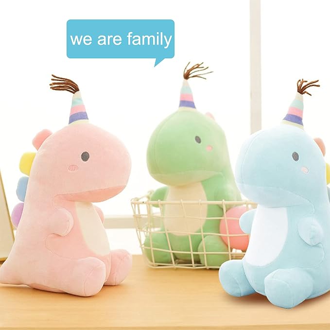 Stuffed Animal Plush Toys, Cute Dinosaur Toy, Soft Dino Plushies for Kids Plush Doll Gifts for Boys Girls (Blue, 13.8 Inch)