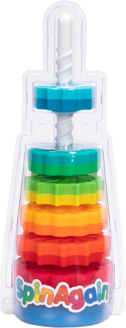 Fat Brain Toys SpinAgain, Baby Stacking & Spinning Toys for Toddlers Ages 1+