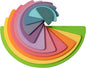 Wooden Pastel Semicircle Stacker Toys, 11Pcs Semicircle Pastel Rainbow Stacking Puzzle, Rainbow Building Blocks Board Set for Kids, Learning Creative Thinking Toys