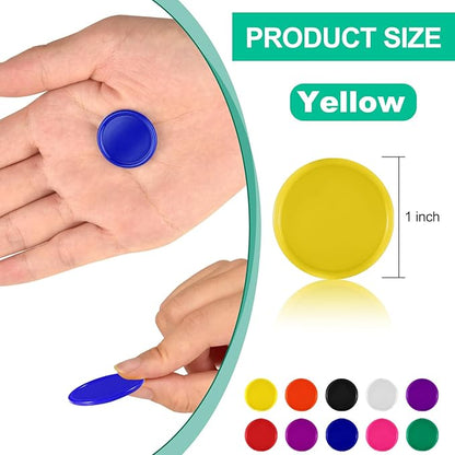 Coopay 1000 Pieces 1 Inch Bingo Chips Bulk, Bingo Markers for Math Practice, Plastic Learning Counters Disks Counting Discs and Poker Chips Game Tokens Kids Reward (Yellow)