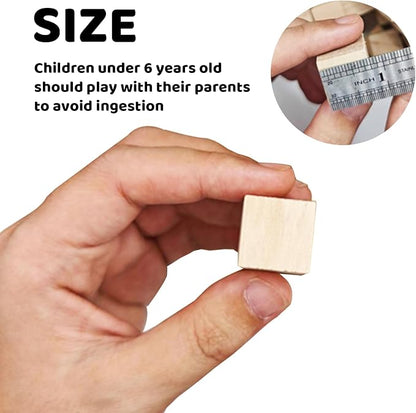 Wooden Cubes,Pack of 100 Unfinished Wood Blocks for Crafting,3/4inch Wood Square Blocks for Crafts Making & DIY Projects & Decor