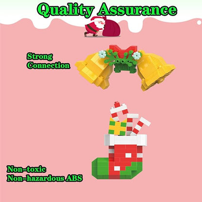Christmas Bells and Boot Building Blocks Set Compatible with Lego Advent Calendar 2025 Stacking New Toys Holiday Present Box New Year Xmas Gifts for Kids for Boys & Girls and Adults