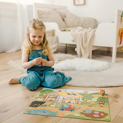 Happy Barn Farm Story Puzzle | 3+ Years | Size 20" x 15.5" | 26 Piece Set | 2 Figures and 2 Mini Puzzles Included | Glow in The Dark | Problem Solving | Puzzles Collection |