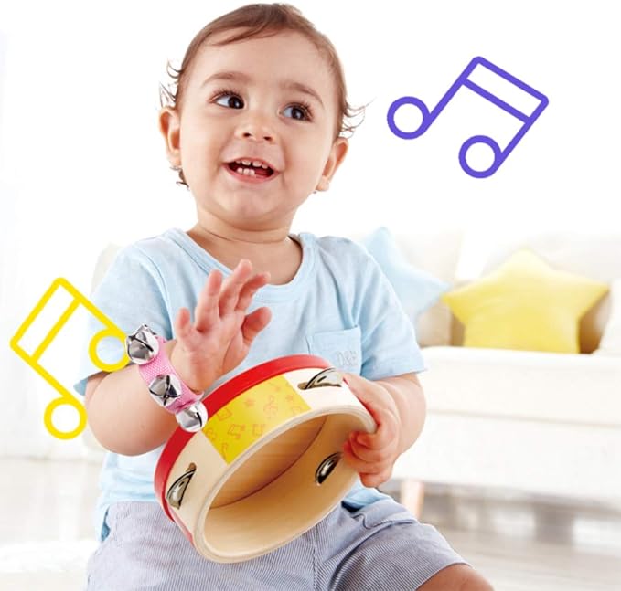 POPLAY 6 PCS Percussion Instruments, Wrist Bells Jingle Bells Musical Rhythm Toys