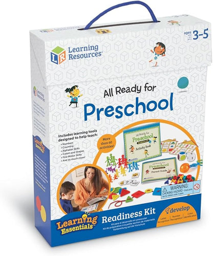 Learning Resources All Ready for Preschool Readiness Kit - 60 Activities Set, Ages 3+, Kindergartner Preparation Kit, Preschool Homeschool, Preschool Curriculum Kit