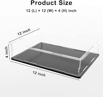 Book Display Case Clear Book Protector Case, Acrylic Display Cover Case for Books, Stamps, Coins, Cards, Photos, Album, Jewellery and Collectibles 12 (L) × 12 (W) × 4 (H) inch