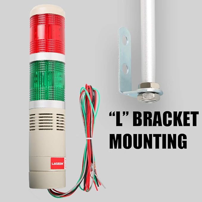 Industrial Signal Column, LED Alarm Tower Lamp Flash Indicator, 2-Layer Stack Warning Light for Safety (110V/Steady ON)