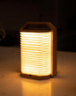 Portable Bamboo Lamp - Foldable Japanese Lantern with USB Charging, Waterproof Tear-Resistant Fiber Paper Shade, Accordion Travel Light for Home Decor Camping Gift