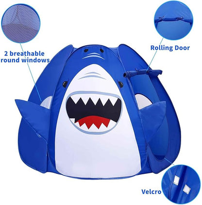 Kids Play Tent Pop up Tent Turtles Automatic Setup Play House Tent for Girls and Boys Outdoor and Indoor (Shark)