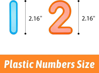48 Pcs Plastic Numbers and Symbols – Early Math Set - Light Table Manipulatives, Durable ABS Material, Vibrant Translucent Colors for Engaging Learning Experiences