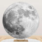 AOFOTO Lunar Surface Round Backdrop Outer Space Background Cover Universe Moon Surface Mysterious Cosmic Planet Photography Background Children Kids Birthday Party Art Portrait Photo Props 7.5x7.5ft