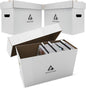 Premium Short Comic Book Storage Box (3 Pack - White). Thick Cardboard Comic Book Box/Cabinet. Comics Books Bin for 150-175 Collectibles. Comics Boxes Storage Case/Cabinet to Showcase Collectibles.