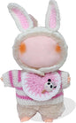 Clothes for Labubu 17cm Labubu Accessories Crochet 3 Piece Set Outfits for Labubu(Pink Rabbit)
