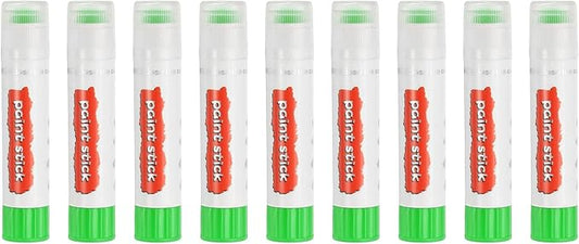 PATIKIL Tempera Paint Sticks, 9 Pcs Solid Tempera Paints Sticks Washable Bulk Markers Pen Quick Drying for Artists Beginners Art Supplies, Yellow-green
