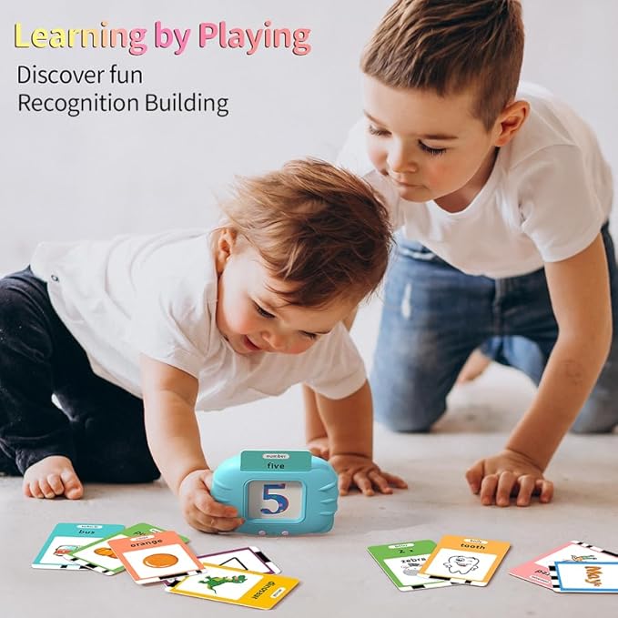 520 ABC Sight Words Talking Flash Cards, Christmas Birthday Gift for 2 3 4 5 6 Year Old Boys and Girls, Preschool-Learning-Activities, Toddler Educational Toys for Ages 1-6 Kids, Blue