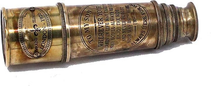 1920 Brass Maritime “to My Son” Camping Telescope - Engraved Graduation Day Gift for Son - Birthday Gift for Son