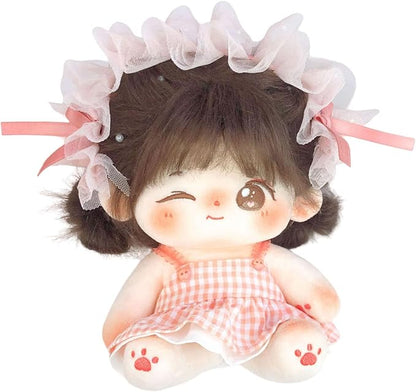 CALEMBOU Plush Doll, 20cm Cute Cotton Dolls with Skeleton, Anime Plushies Soft Stuffed Dress Up Doll, Kawaii Plush Toys Rag Dolls with Clothes Birthday Gift for Girls (Doll&Clothes-Winkii)