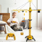 Mini Tudou 50.4 inch Tall 2.4GHz Remote Control Tower Crane,6 Channel Remote Control Construction Crane Toy 680°Rotation Lift Model with Tower Light & Sound for Boys